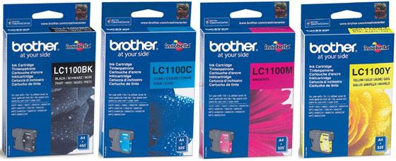 Syd Rekvisitter Marvel Brother Brother MFC-6490CW cartridges LC1100 ORIGINAL SET - 123 Ink  Cartridges