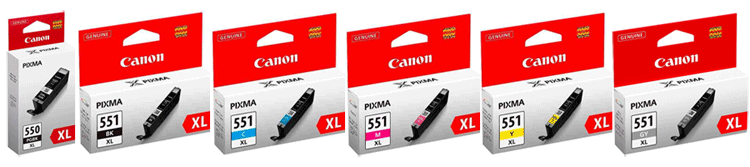 Canon Canon Pixma IP8750 Canon OE PGI-550PGBKXL + OE CLI-551BK/C/M/Y/GYXL