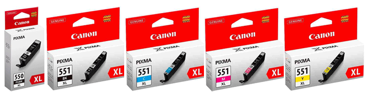 Canon Canon Pixma MG5450 Canon OE PGI-550PGBKXL + OE CLI-551BK/C/M/YXL