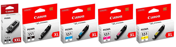 Canon PGI-555XXL / CLI-551XL Canon OE PGI-555PGBKXXL + OE CLI-551BK/C/M/YXL