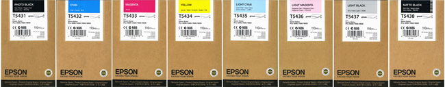 Epson Stylus Pro 7600 Original T5431-T5438 COMPLETE SET