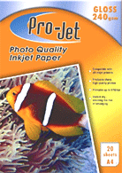 Photo Paper 50% Off Pro Jet Photo Papers PJ-G240-20