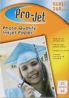 Photo Paper Pro Jet Photo Papers PJ-G260-20