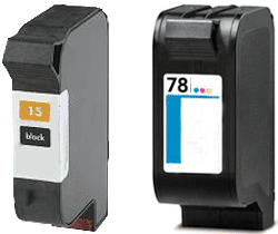Image of HP Twin Pack No 15 Black Ink Cartridge C6615D 42ml + No78 Colour Cartridge C6578A 38ml Set Remanufactured