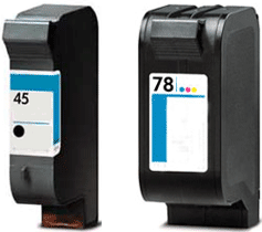 Image of HP Twin Pack No 45 Black Ink Cartridge 51645A 46ml + No 78 Colour Cartridge C6578A 38ml Set Remanufactured