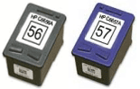 Image of HP Twin Pack No 56 Black Ink Cartridge C6656A 25.5ml + No 57 Colour Cartridge C6657A 22.5ml Set Remanufactured