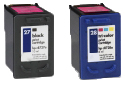 Image of HP Twin Pack No 27 Black Ink Cartridge C8727A 15ml + No28 Colour Cartridge C8728A 12ml Set Remanufactured
